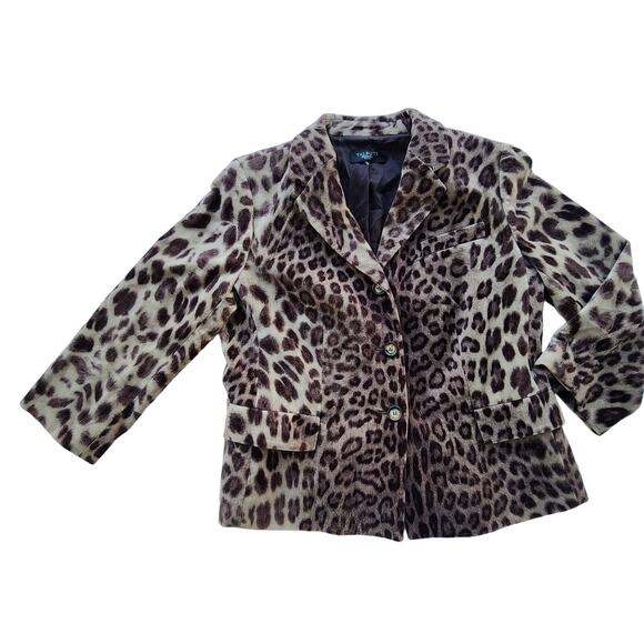 NEW VTG Talbots Leopard Velour Blazer. 90s chic, NWOT! Statement piece. 🔥 - Picture 2 of 8